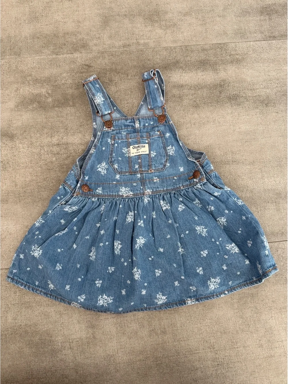 2t • OshKosh B'gosh Floral Denim Overall Dress